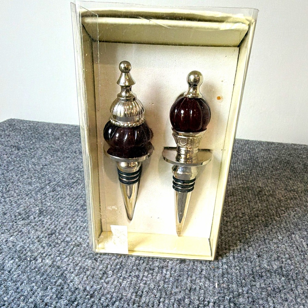 Home Collection by Kirkland's Bottle Stopper Set 2pk Metal/Rubber Silver Brown